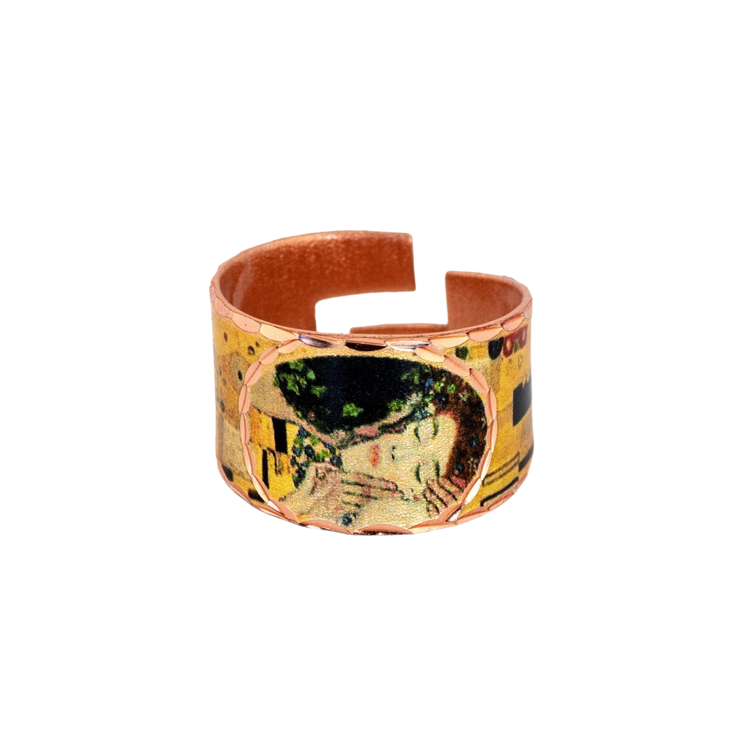 Copper Art Ring  - Gustav Klimt The Kiss