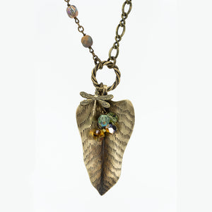 Vintage Style Leaf Pendant - Philodendron Leaf - Vintage Style Leaf Pendant - Philodendron Leaf - UrbanroseNYC