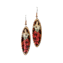 Load image into Gallery viewer, Copper Art Earrings - Mucha Ruby
