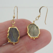 Load and play video in Gallery viewer, Minimalist Gemstone Earrings - Labradorite
