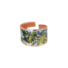 Load image into Gallery viewer, Copper Art Ring - Van Gogh Vase with Lilacs, Daisies &amp; Anemones
