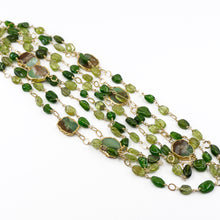 Load image into Gallery viewer, Long Gemstone Wraparound Necklace - Russian Chrome Diopside &amp; Peridot UrbanroseNYC
