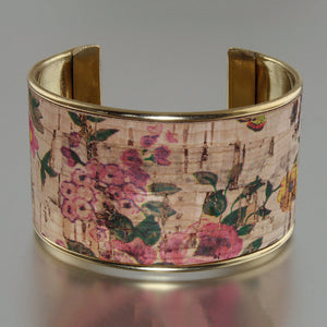 Portuguese Cork Channel Cuff - Dusty Rose - 1.5 inches - UrbanroseNYC