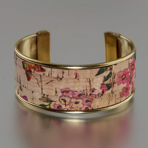 Portuguese Cork Channel Cuff - Dusty Rose - 1 inch - UrbanroseNYC