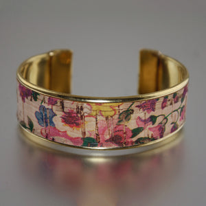 Portuguese Cork Channel Cuff - Dusty Rose - .75 inches - UrbanroseNYC
