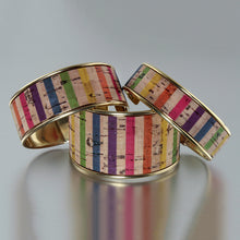 Load image into Gallery viewer, Portuguese Cork Channel Cuff - Color Stripes - Portuguese Cork Channel Cuff - Color Stripes - UrbanroseNYC
