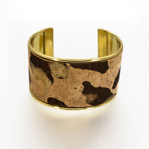 Portuguese Cork Channel Cuff - Camouflage - 1.5 inches - UrbanroseNYC