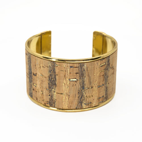 Portuguese Cork Cuff Bracelet - Birchwood - 1.5 inches - UrbanroseNYC