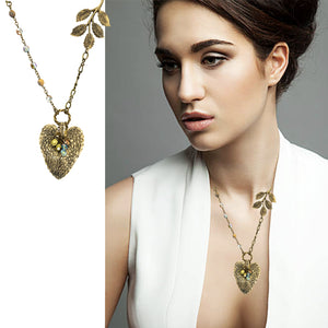 Vintage Style Leaf Pendant - Cottonwood Leaf Style I - Vintage Style Leaf Pendant - Cottonwood Leaf Style I - UrbanroseNYC