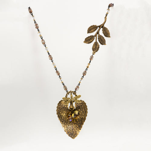 Vintage Style Leaf Pendant - Cottonwood Leaf Style II - Vintage Style Leaf Pendant - Cottonwood Leaf Style II - UrbanroseNYC
