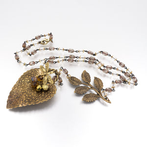 Vintage Style Leaf Pendant - Cottonwood Leaf Style II - Vintage Style Leaf Pendant - Cottonwood Leaf Style II - UrbanroseNYC