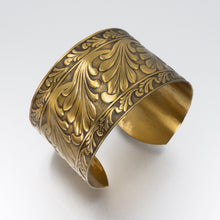 Load image into Gallery viewer, Solid Brass Cuff - Scroll Design UrbanroseNYC
