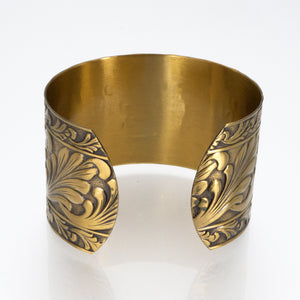 Solid Brass Cuff - Scroll Design UrbanroseNYC