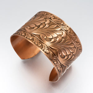 Solid Copper Cuff - Scroll Design UrbanroseNYC