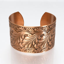 Load image into Gallery viewer, Solid Copper Cuff - Scroll Design UrbanroseNYC
