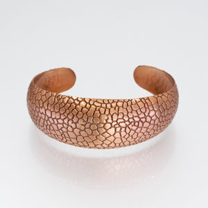 Solid Copper Domed Cuff - Snakeskin Design UrbanroseNYC