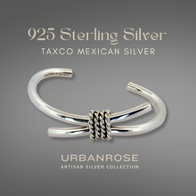 Load image into Gallery viewer, Taxco Sterling Silver Modernist Silver Cuff Bracelet - UrbanroseNYC
