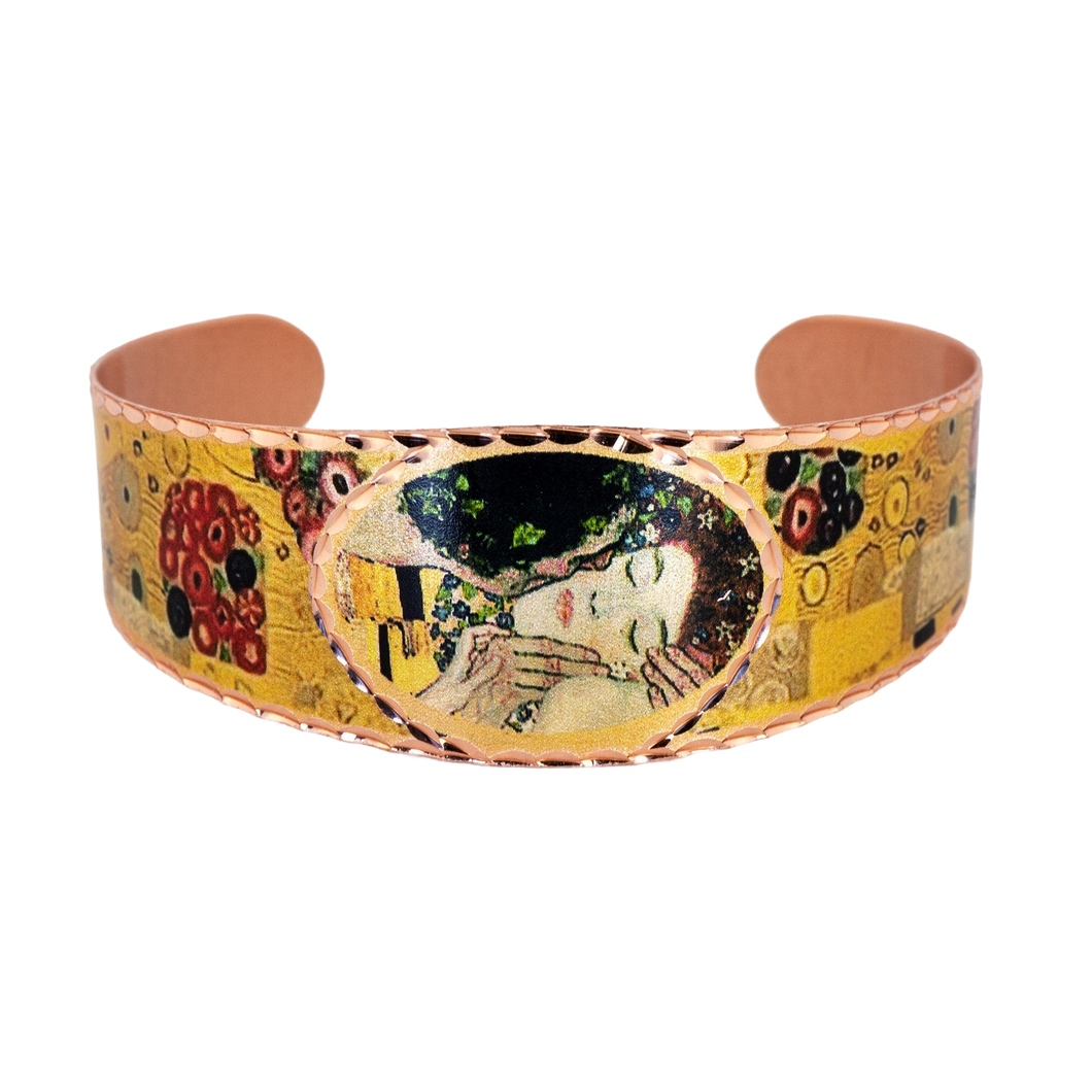 Copper Art Bracelet - Gustav Klimt The Kiss