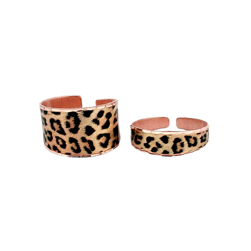 Copper Art Ring  - Leopard Print - UrbanroseNYC