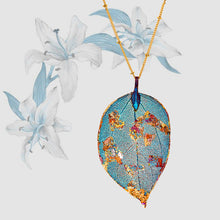 Load image into Gallery viewer, Real Leaf Pendant - Gilded, Large - Patina / 30 inches - UrbanroseNYC
