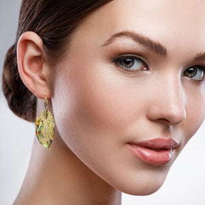 Real Leaf Earrings - Gilded, Gold - Real Leaf Earrings - Gilded, Gold - UrbanroseNYC