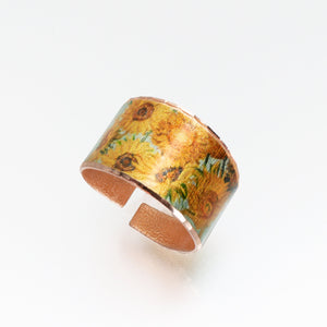 Copper Art Ring - Van Gogh Sunflowers - UrbanroseNYC