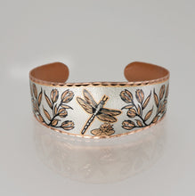 Load image into Gallery viewer, Copper Art Bracelet - Dragonfly wide cuff UrbanroseNYC

