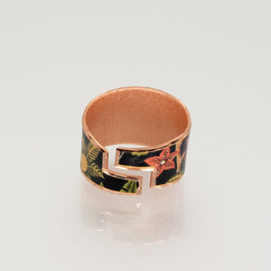 Copper Art Ring - Frida Kahlo Collage