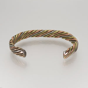 Heavy Twisted Wire Copper Mixed Metal Bracelet