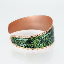 Load image into Gallery viewer, Copper Art Cuff - Alphonse Mucha Emerald
