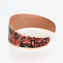 Load image into Gallery viewer, Copper Art Cuff - Alphonse Mucha Ruby
