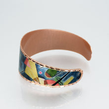 Load image into Gallery viewer, Copper Art Cuff -Wassily Kandinsky Blue Painting
