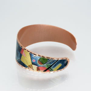 Copper Art Cuff -Wassily Kandinsky Blue Painting