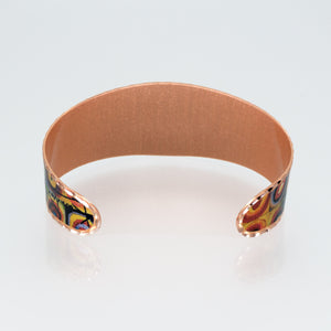 Copper Art Cuff - Kandinsky Squares With Concentric Circles