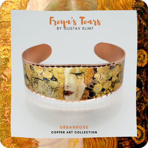 Copper Art Cuff - Gustav Klimt Freya's Tears