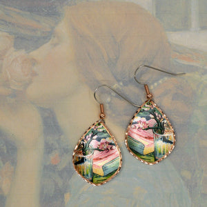 Copper Art  Earrings - Van Gogh Blossoming Almond Branch