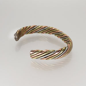 Heavy Twisted Wire Copper Mixed Metal Bracelet