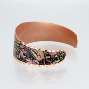 Copper Art Cuff - Alphonse Mucha Amethyst