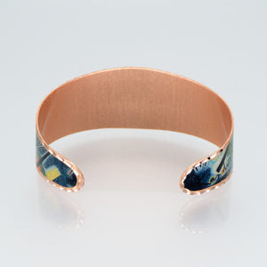 Copper Art Cuff -Wassily Kandinsky Blue Painting