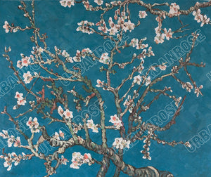 Copper Art Bracelet - Van Gogh Almond Blossoms Vibrant Color