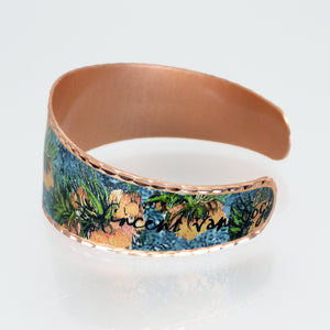 Copper Bracelet - Van Gogh Crown Imperial Fritillaries in a Copper Vase