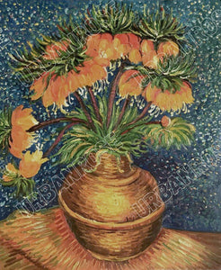 Copper Bracelet - Van Gogh Crown Imperial Fritillaries in a Copper Vase