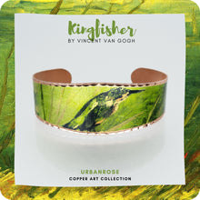 Load image into Gallery viewer, Copper Art Bracelet - Van Gogh Kingfisher
