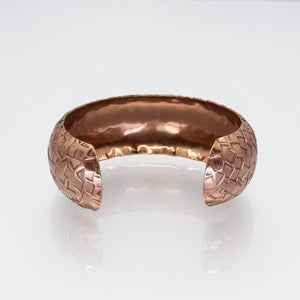 Solid Copper Cuff - Hammered Squares - UrbanroseNYC