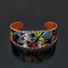 Load image into Gallery viewer, Copper Art Cuff -Wassily Kandinsky Blue Painting
