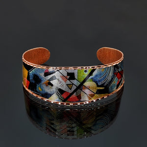 Copper Art Cuff -Wassily Kandinsky Blue Painting