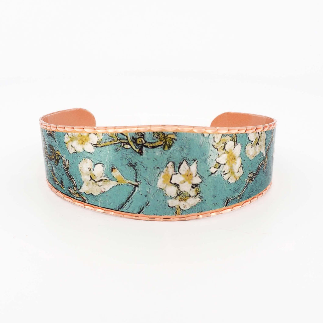 Copper Art Bracelet - Van Gogh Almond Blossoms