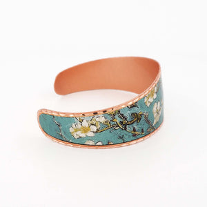 Copper Art Bracelet - Van Gogh Almond Blossoms