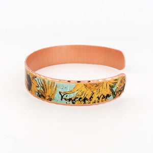 Copper Art Bracelet - Van Gogh Sunflowers - UrbanroseNYC