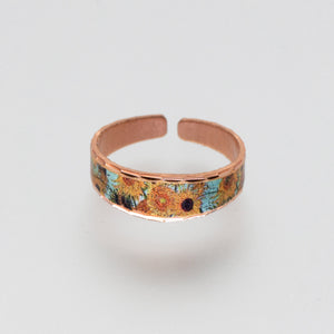 Copper Art Ring - Van Gogh Sunflowers - UrbanroseNYC